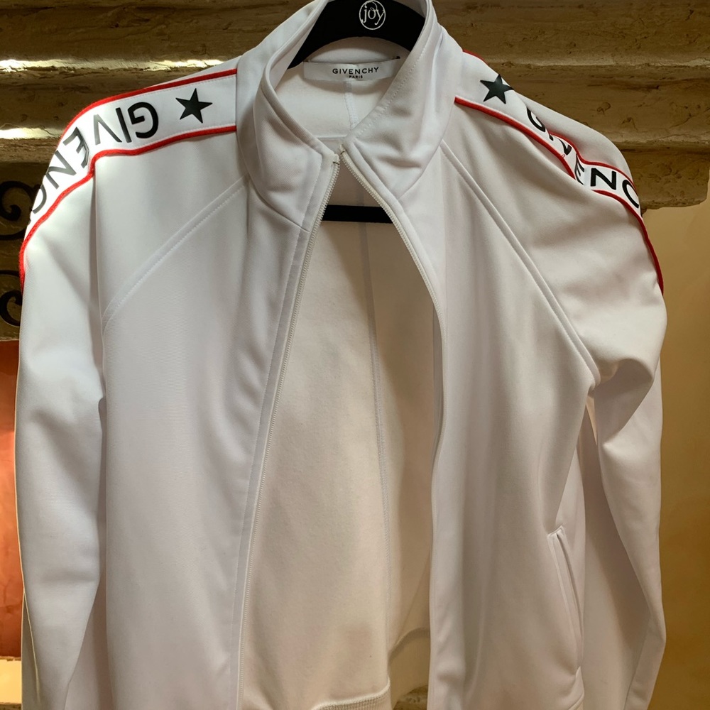 Givenchy white track logo tape jacket